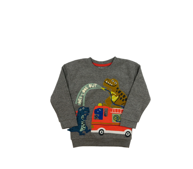 Šedá mikina s dinosaury Nutmeg 