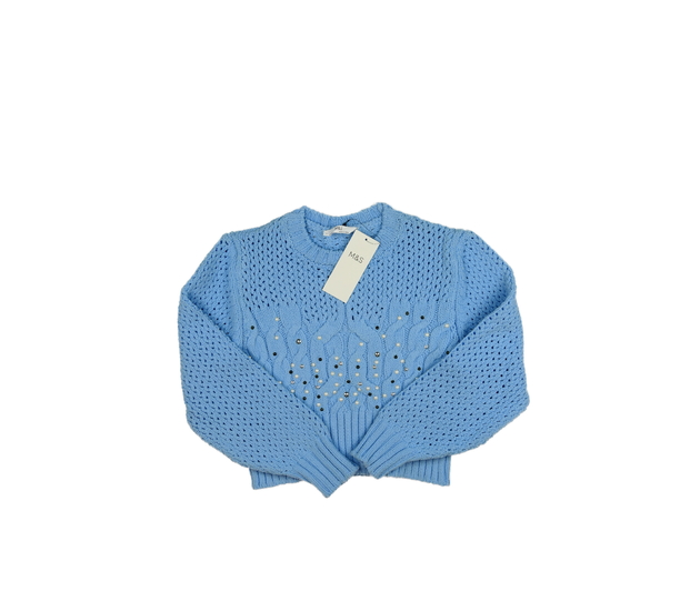 Nový modrý stylový crop svetr M&S